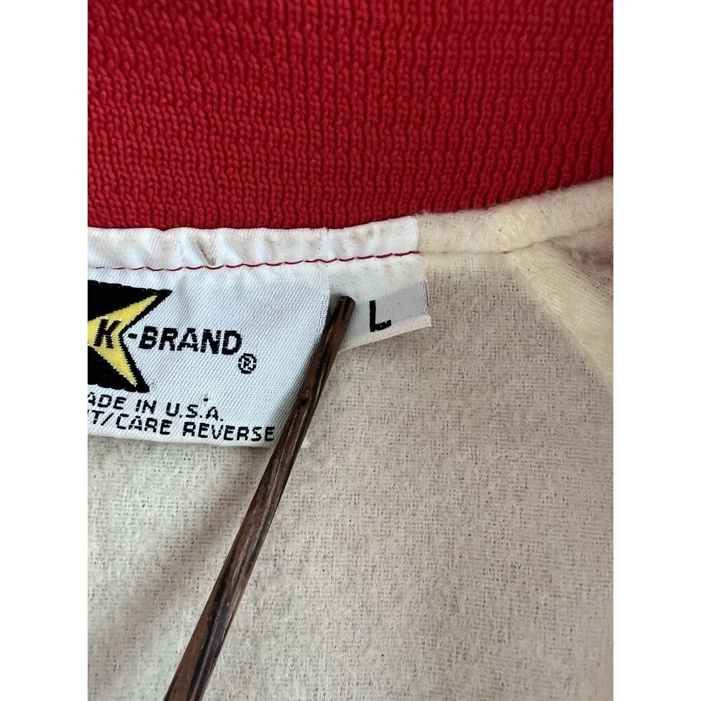 K-Brand Men's Vintage Red Satin Bomber Jacket Citgo Motor Oil Large